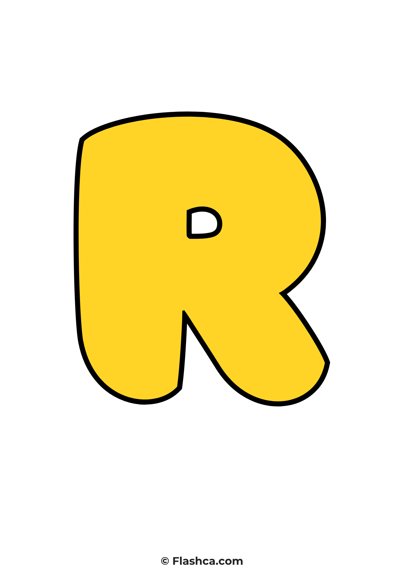 Yellow bubble letter r Yellow bubble letter r