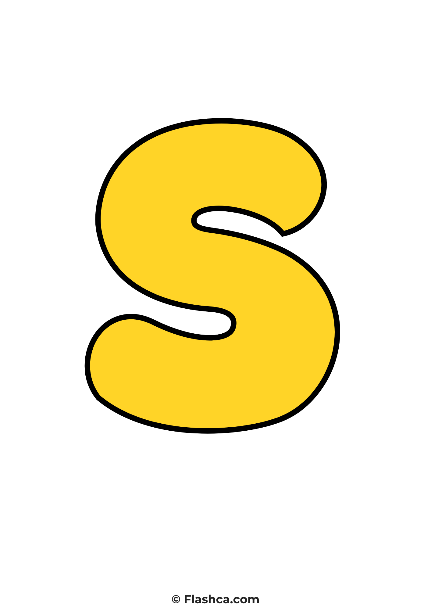 Yellow bubble letter s Yellow bubble letter s