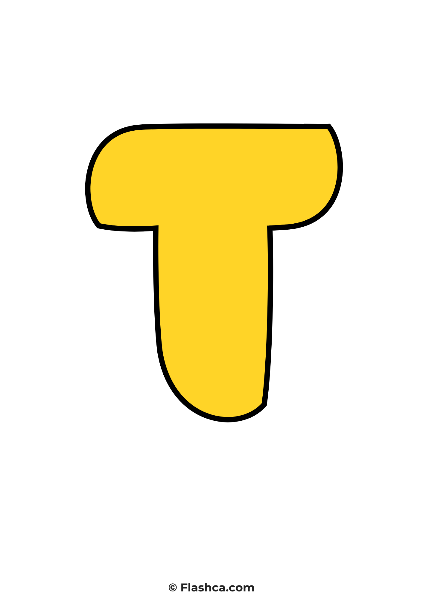 Yellow bubble letter t Yellow bubble letter t