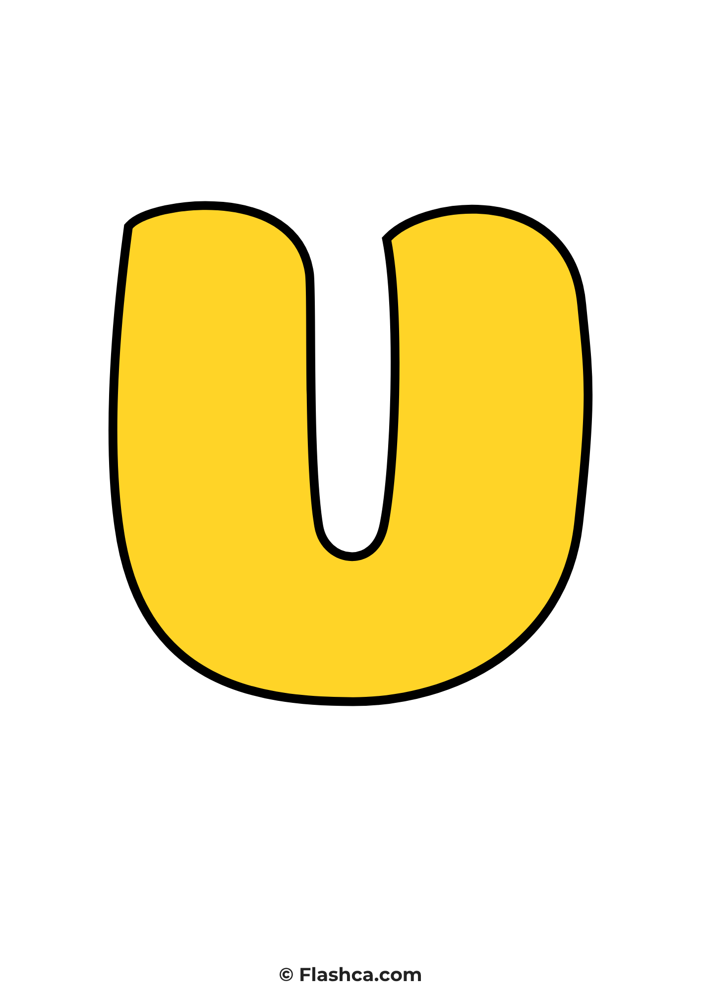 Yellow bubble letter u Yellow bubble letter u