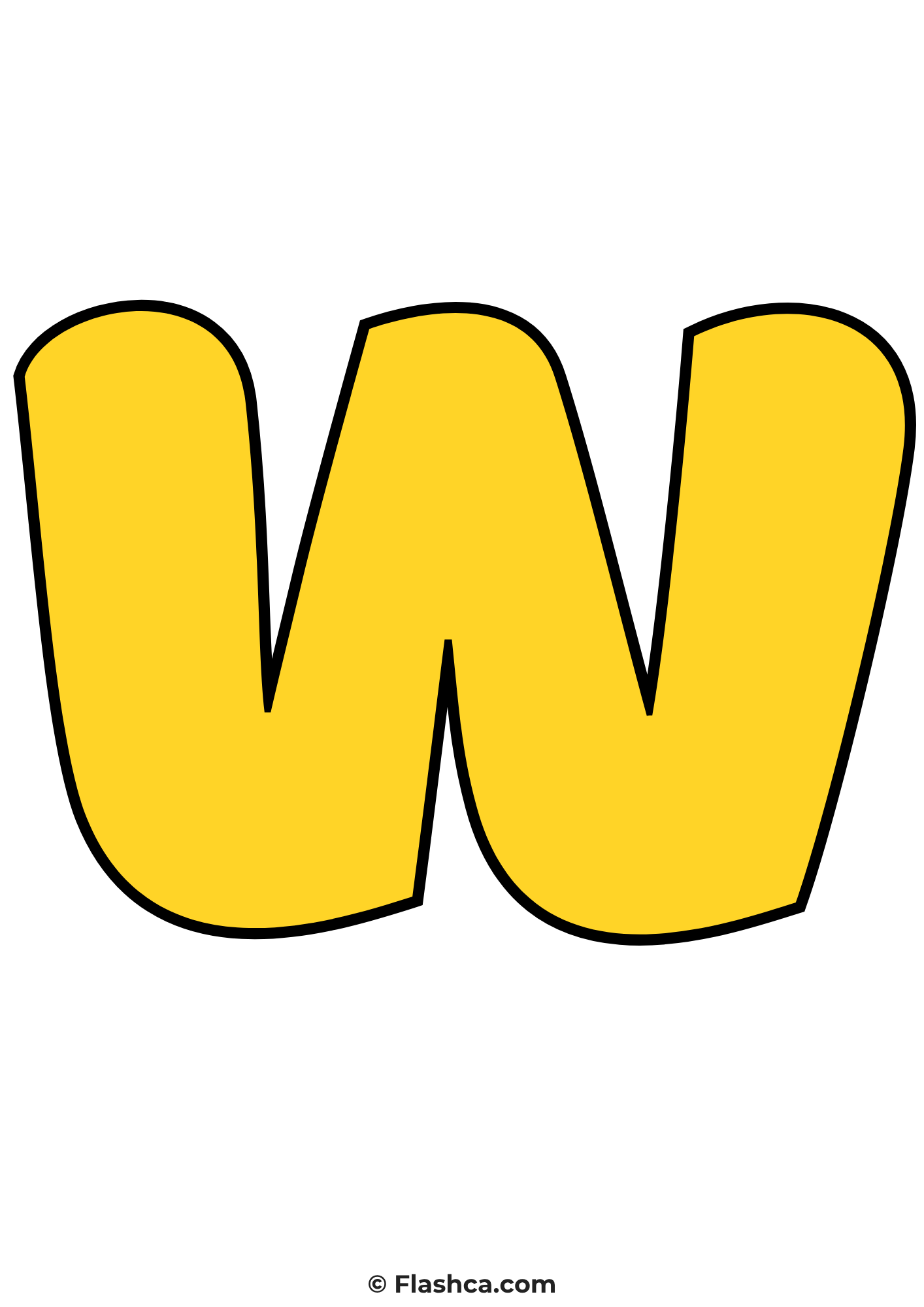 Yellow bubble letter w Yellow bubble letter w