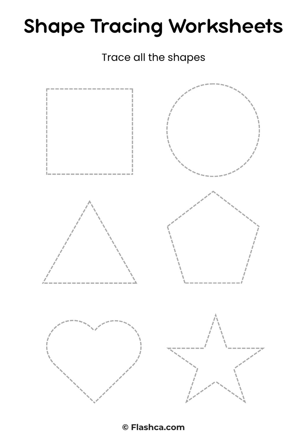 Shape Tracing Worksheets Shape Tracing Worksheets