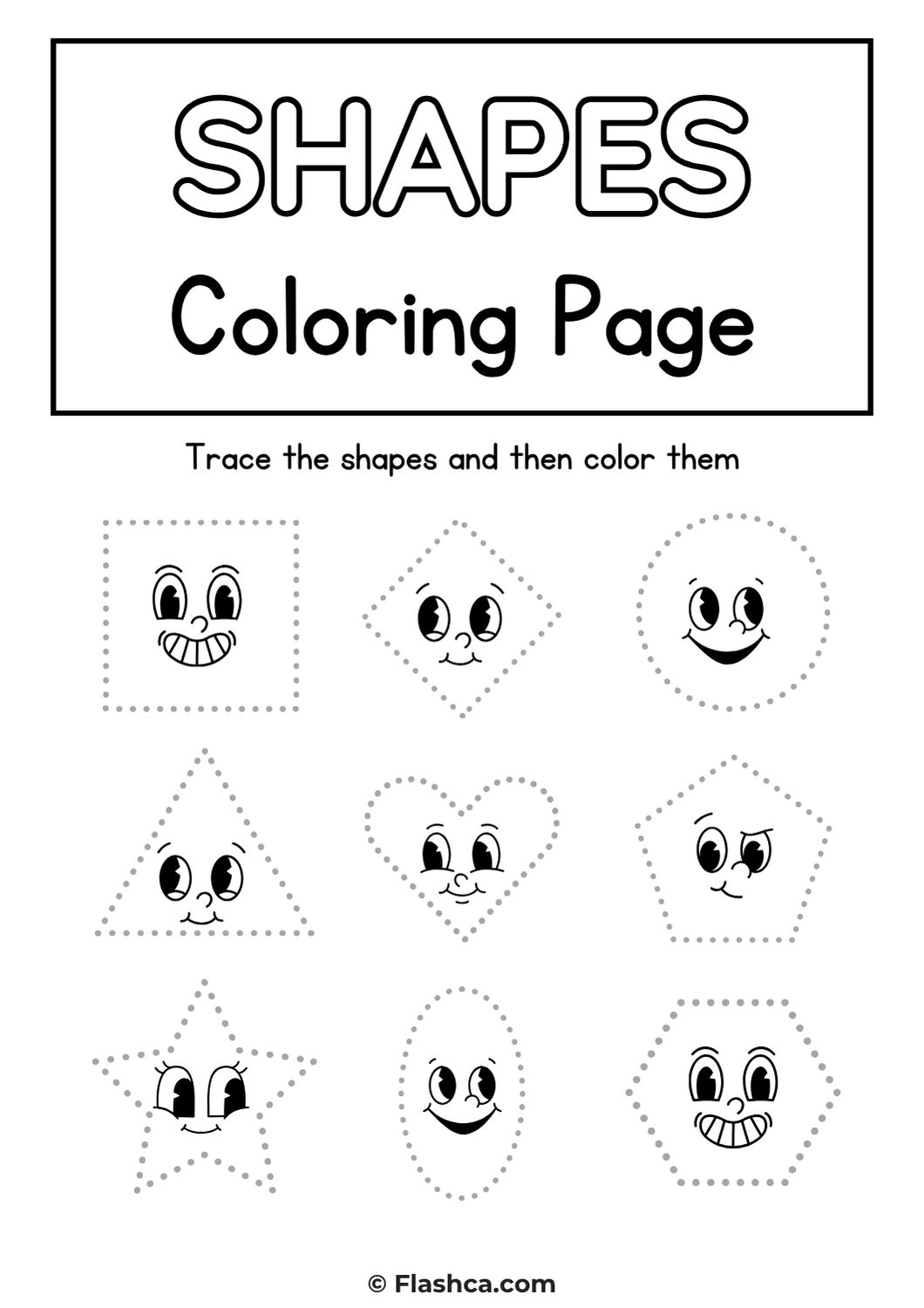 Shapes coloring sheets Shapes coloring sheets